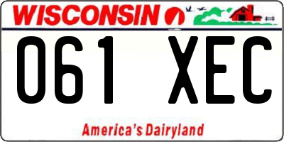 WI license plate 061XEC