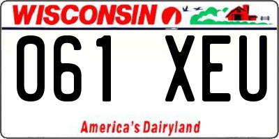 WI license plate 061XEU