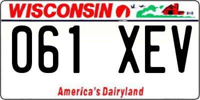 WI license plate 061XEV