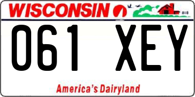 WI license plate 061XEY