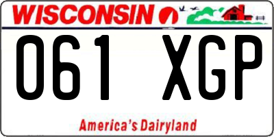 WI license plate 061XGP