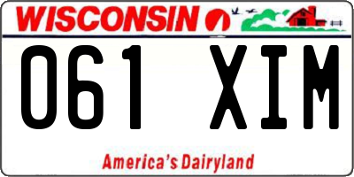 WI license plate 061XIM