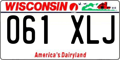 WI license plate 061XLJ