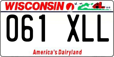WI license plate 061XLL