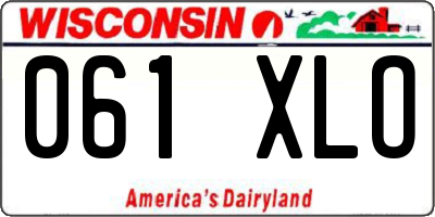 WI license plate 061XLO