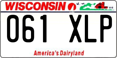WI license plate 061XLP