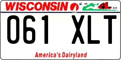 WI license plate 061XLT