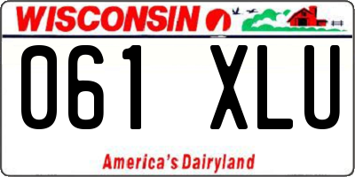 WI license plate 061XLU