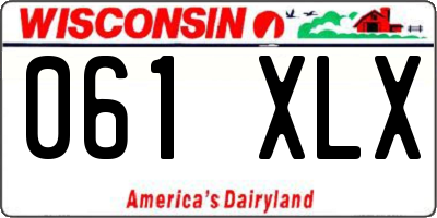 WI license plate 061XLX