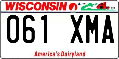 WI license plate 061XMA