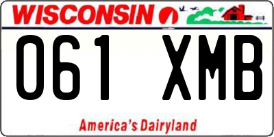 WI license plate 061XMB