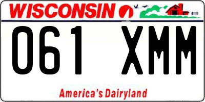 WI license plate 061XMM