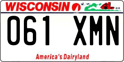 WI license plate 061XMN