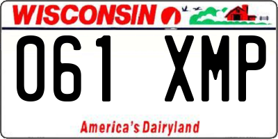 WI license plate 061XMP