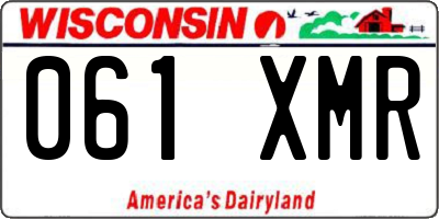 WI license plate 061XMR