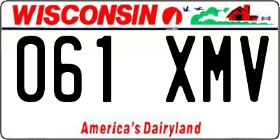 WI license plate 061XMV