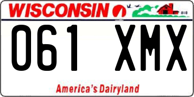 WI license plate 061XMX