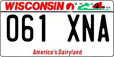 WI license plate 061XNA
