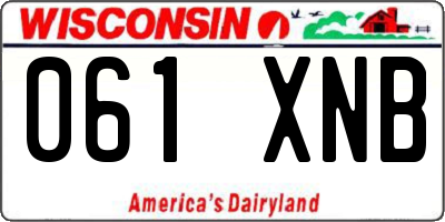 WI license plate 061XNB