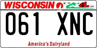 WI license plate 061XNC
