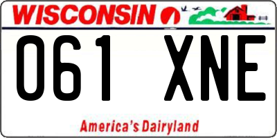 WI license plate 061XNE