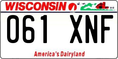 WI license plate 061XNF