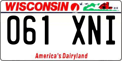 WI license plate 061XNI