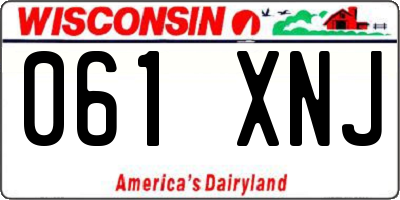 WI license plate 061XNJ