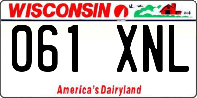 WI license plate 061XNL