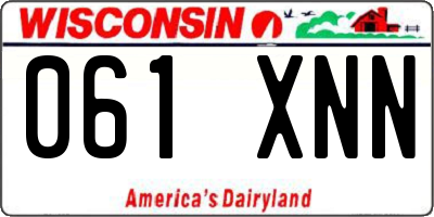 WI license plate 061XNN
