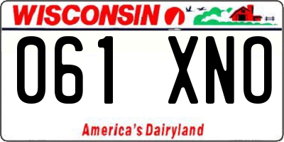 WI license plate 061XNO