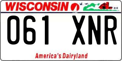 WI license plate 061XNR