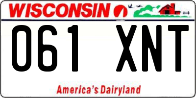 WI license plate 061XNT