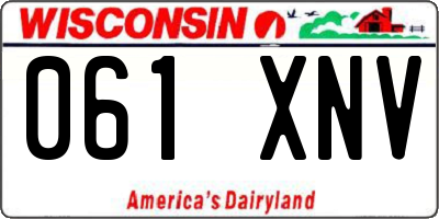 WI license plate 061XNV