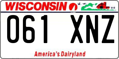 WI license plate 061XNZ