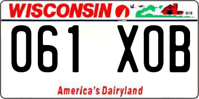 WI license plate 061XOB