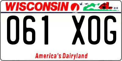 WI license plate 061XOG