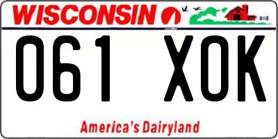 WI license plate 061XOK