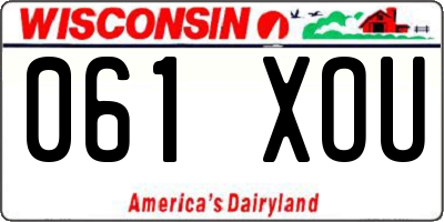 WI license plate 061XOU