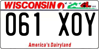 WI license plate 061XOY