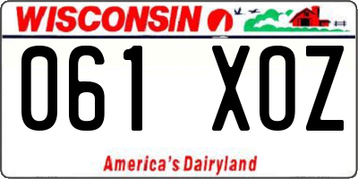 WI license plate 061XOZ