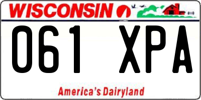 WI license plate 061XPA