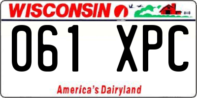 WI license plate 061XPC