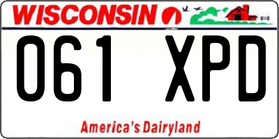 WI license plate 061XPD