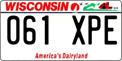 WI license plate 061XPE