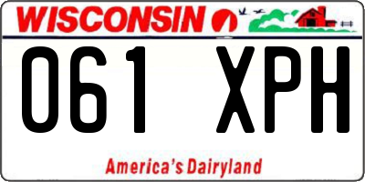 WI license plate 061XPH