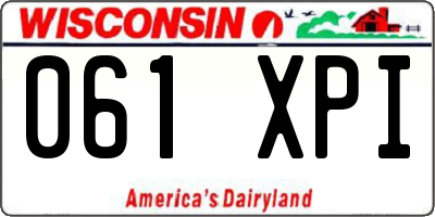 WI license plate 061XPI