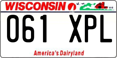 WI license plate 061XPL