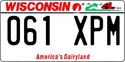 WI license plate 061XPM