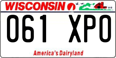 WI license plate 061XPO